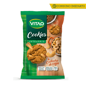 Ficha técnica e caractérísticas do produto Cookies Integrais Castanha de Caju 80g - Vencimento Agosto/19