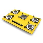 Ficha técnica e caractérísticas do produto Cooktop 5 Bocas Ultra Chama Bivolt - Amarelo - Chamalux