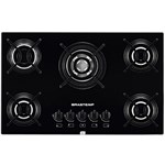 Ficha técnica e caractérísticas do produto Cooktop Brastemp Ative! Gás 5 Bocas Vidro Bivolt BDD76 com Quadri Chamas Preto