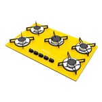 Ficha técnica e caractérísticas do produto Cooktop Chamalux 5 Bocas Ultra Chama Amarelo Bivolt