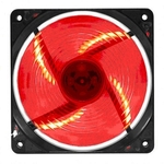 Ficha técnica e caractérísticas do produto Cooler Colorido Vermelho Led Para Gabinete 120 Mm