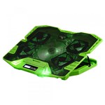 Ficha técnica e caractérísticas do produto Cooler Gamer para Notebook Multilaser Warrior AC292, com LED - Verde