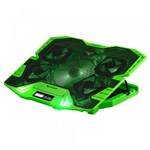 Cooler para Notebook Multilaser Master Cooler Gamer Verde com Led Warrior AC292