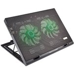 Ficha técnica e caractérísticas do produto Cooler para Notebook Warrior Power Gamer Led Verde Luminoso - Ac267