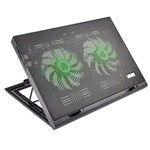 Ficha técnica e caractérísticas do produto Cooler para notebook warrior power gamer led verde luminoso - ac267