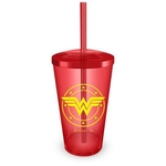 Ficha técnica e caractérísticas do produto Copo Acrílico Vermelho Wonder Woman Logo