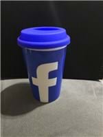 Ficha técnica e caractérísticas do produto Copo de Cerâmica com Tampa de Silicone - Facebook