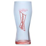 Ficha técnica e caractérísticas do produto Copo de Cerveja Budweiser Estampa Vermelha 400ml - Gravata GlobImports - Transparente