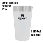 Ficha técnica e caractérísticas do produto Copo Térmico Stanley Branco de Cerveja 473ml