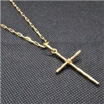 Ficha técnica e caractérísticas do produto Corrente Masculina Cartier 60CM e Crucifixo Folheada Á Ouro