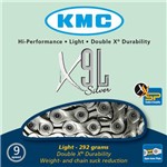 Ficha técnica e caractérísticas do produto Corrente MTB SPEED KMC X9L 9V Silver Prata