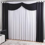 Ficha técnica e caractérísticas do produto Cortina 300x250cm Reacel Top Dubai Preto e Branco Sultan