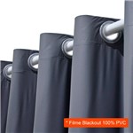 Cortina Blackout em PVC para Varão Filme Cinza 280x180 - Marka Textil