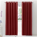 Cortina Blackout para Quarto/Sala com Voil 2,80m X 2,20m Vermelho - Izaltex