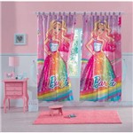 Ficha técnica e caractérísticas do produto Cortina Ilhós Infantil Estampada Barbie Arco-iris