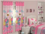 Cortina para Quarto Infantil Rosa Santista - Princess Garden 2,00x1,80m