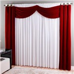 Ficha técnica e caractérísticas do produto Cortina para Varão Sultan 300x250 Cm Realce Top Dubai Vermelho e Branco