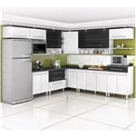 Ficha técnica e caractérísticas do produto Cozinha Bartira Glamour 14 Peças Branco com Preto