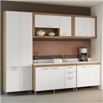 Ficha técnica e caractérísticas do produto Cozinha Compacta 12 Portas com Tampo Branco 5711 Branco/Argila - Multimóveis