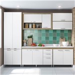 Ficha técnica e caractérísticas do produto Cozinha Compacta 12 Portas com Tampo Branco 5719 Branco/Argila - Multimóveis