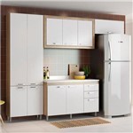 Cozinha Compacta 10 Portas com Tampo Branco 5703 Branco/Argila - Multimóveis
