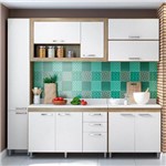 Cozinha Compacta 10 Portas com Tampo Branco 5705 Branco/Argila - Multimóveis