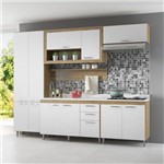Cozinha Compacta 11 Portas com Tampo Branco 5723 Branco/Argila - Multimóveis