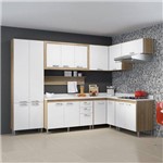 Cozinha Compacta 16 Portas com Tampo Branco 5715 Branco/Argila - Multimóveis