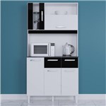 Ficha técnica e caractérísticas do produto Cozinha Compacta 5 Portas 2 Gavetas Ellen 6282 Branco/preto - Poquema