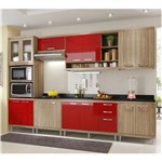 Ficha técnica e caractérísticas do produto Cozinha Compacta 5141 Sicília Siena Móveis - Argila/Vermelho Scarlet - Argila/Vermelho Scarlet
