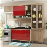 Ficha técnica e caractérísticas do produto Cozinha Compacta 5146 Sicília Multimóveis - Argila/Vermelho Scarlet