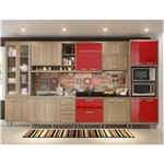 Ficha técnica e caractérísticas do produto Cozinha Compacta 5139 Sicília Siena Móveis - Argila/Vermelho Scarlet - Argila/Vermelho Scarlet