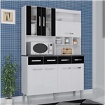 Ficha técnica e caractérísticas do produto Cozinha Compacta 7 Portas 4 Gavetas Melissa 6280 Branco/preto - Poquema