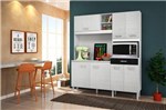 Cozinha Compacta 7 Portas Yara 1,60 Branco/Preto - Nicioli
