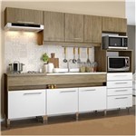 Ficha técnica e caractérísticas do produto Cozinha Compacta 8 Portas 4 Gavetas Co780 Wood/Branco - Decibal Móveis - Marrom