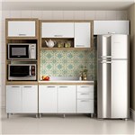 Ficha técnica e caractérísticas do produto Cozinha Compacta 8 Portas com Tampo Branco 5721 Branco/Argila - Multimóveis