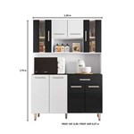 Cozinha Compacta com Tampo 8 Portas Gabi - Poliman - Branco / Preto