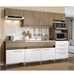 Cozinha Compacta Decibal New Open 8 Portas e 4 Gavetas Wood/Branco