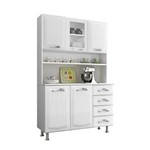 Cozinha Compacta Itatiaia I31VG4-120 Premium 5 Portas Aço Branca
