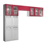 Cozinha Compacta Itatiaia Luce 3 Pçs 10 Portas Branca/Vermelha/Rubi
