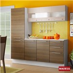 Cozinha Compacta Madesa Lara 7 Portas 3 Gavetas Branco/Rustic/Crema