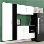 Ficha técnica e caractérísticas do produto Cozinha Compacta Mirella 4 Peças Branco/preto - Moveis Arapongas