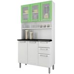 Ficha técnica e caractérísticas do produto Cozinha Compacta 3 Portas de Vidro Regina Itatiaia I3vg2-105 Branco/Verde Claro