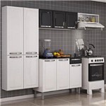 Ficha técnica e caractérísticas do produto Cozinha Compacta Rose 10 Portas 1 Gaveta de Aço Itatiaia - Branco/preto
