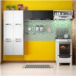Cozinha Compacta Sem Balcão 3 Peças Múltipla Branco Preto - Bertolini