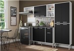 Cozinha Compacta Xangai 9 Portas Multimóveis Branco/Preto