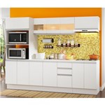 Cozinha Completa 100% MDF Madesa Smart 250 Cm Modulada com Balcão e Tampo