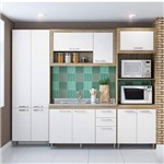 Cozinha Completa com Balcão Sem Tampo 4 Peças 11 Portas Toscana Multimóveis Argila/Branco