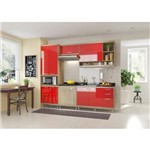Ficha técnica e caractérísticas do produto Cozinha Completa Sicília 5 Módulos Argila Vermelho Lacca Multimóveis