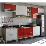 Ficha técnica e caractérísticas do produto Cozinha Modulada Sicilia Argila Branco Vermelho 07 Módulos Multimoveis - Vermelho